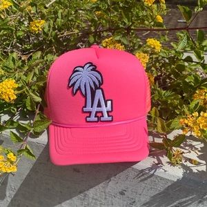 Pink LA Trucker hat